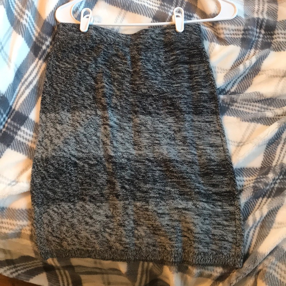 LOFT Striped Gray Skirt